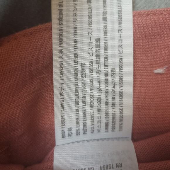 Abercrombie & Fitch Women's Linen Blend Shorts Sz Large Drawstring Casual Mauve - Picture 4 of 8